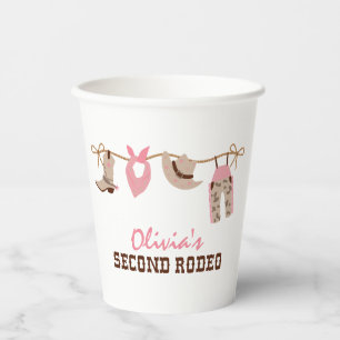 Gobelets En Papier Deuxième Rodéo Cow-boy Occidental 2e Anniversaire