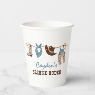 Gobelets En Papier Deuxième Rodéo Cow-boy Occidental 2e Anniversaire