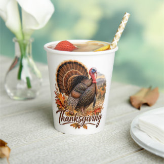 Gobelets En Papier Dindon sauvage de Thanksgiving