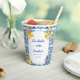 Gobelets En Papier Dîner italien La Dolce Vita soirée de mariage lemo