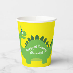 Gobelets En Papier Dinosaur mignon 1er anniversaire fête des enfants