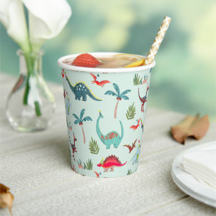 Gobelets En Papier Dinosaure Mignon bleu Enfants