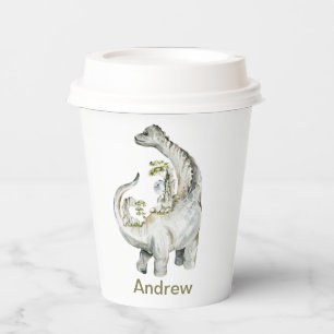Gobelets En Papier Dinosaure personnalisé fête d'anniversaire