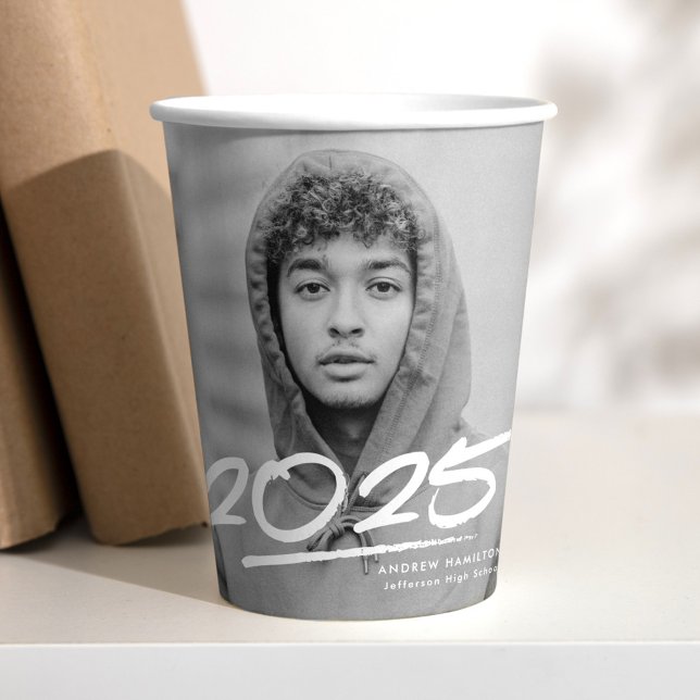 Gobelets En Papier Diplôme photo moderne en pointillé 2025 (Créateur téléchargé)