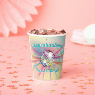 Gobelets En Papier Disco Ball Baby shower Super Pastel Rainbow