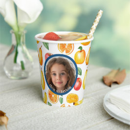 Gobelets En Papier Divers Fruits photo et nom Papier