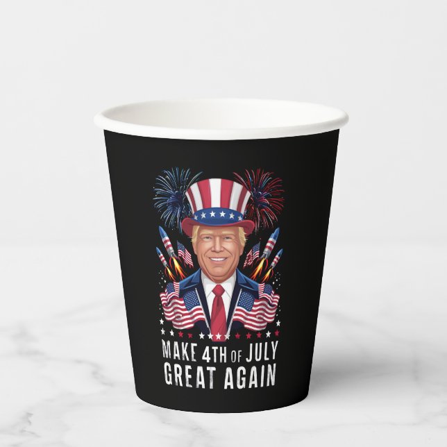 Gobelets En Papier Donald Trump 4 juillet sa grandeur (Recto)