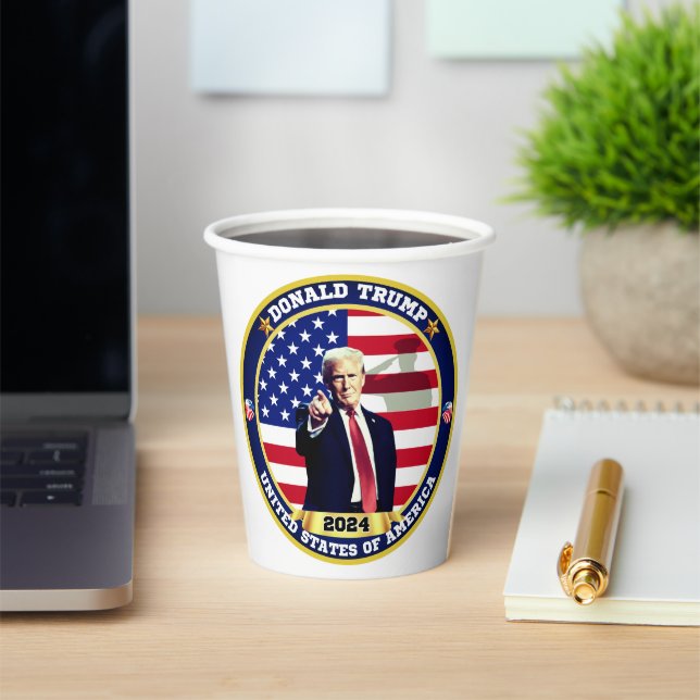 Gobelets En Papier Donald Trump États-Unis d'Amérique (Insitu)