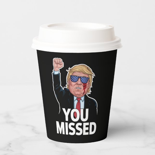 Gobelets En Papier Donald Trump vous a manqué (Recto)