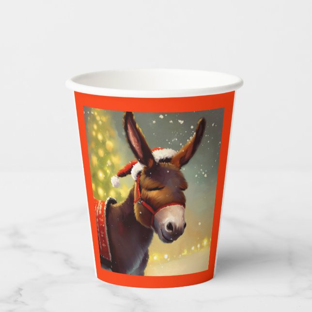 Gobelets En Papier Donkey de Noël 4 (Recto)