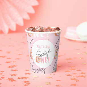 Gobelets En Papier Donut sucré un 1er anniversaire fête