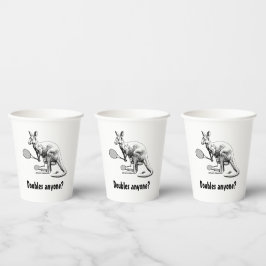 Gobelets En Papier Doubles Quelqu'Un ? Joueur de tennis de Kangaroo