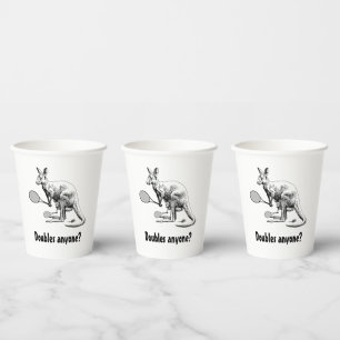 Gobelets En Papier Doubles Quelqu'Un ? Joueur de tennis de Kangaroo