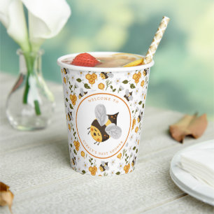Gobelets En Papier Douce Abeille Bourdonnement Baby Shower