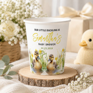 Gobelets En Papier Douce Baby-Shower Garçon Canard Aquarelle