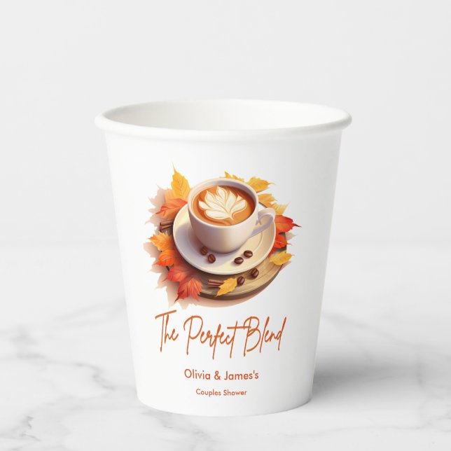 Gobelets En Papier Douceur d'automne Mariage Couple Shower  (Recto)
