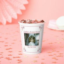 Gobelets En Papier Douche de mariée Dusty Rose Photo