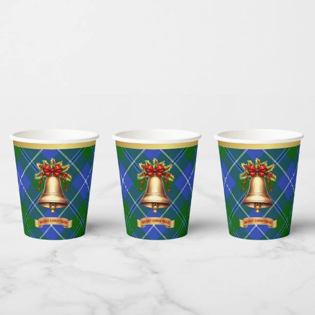 Gobelets En Papier Douglas Personnalisé Tartan Christmas (Multi)