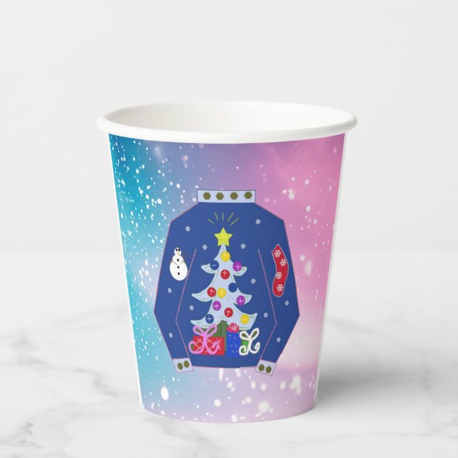 Gobelets En Papier Doux de Noël moche saison Nostalgale (Recto)
