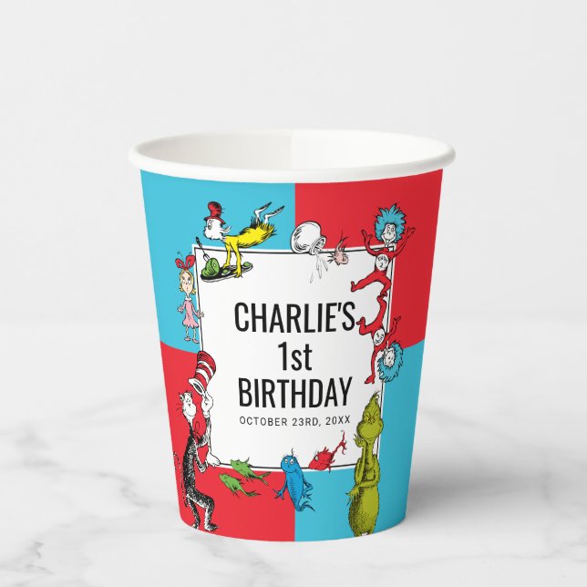 Gobelets En Papier Dr. Seuss - Caractères | ANNIVERSAIRE DE ENFANT (Gauche)