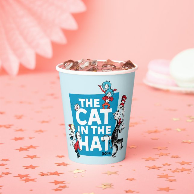 Gobelets En Papier Dr Seuss | Chat dans le logo du Casquette - Caract (Insitu)