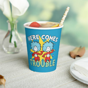 Gobelets En Papier Dr. Seuss   Chose Un Chose Deux Les Ennuis Arriven