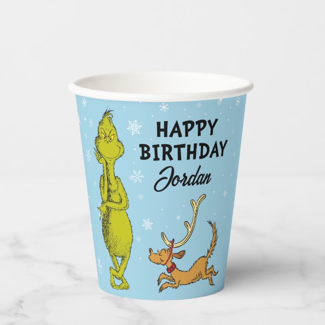 Gobelets En Papier Dr Seuss | Grinch Winter Birday (Recto)