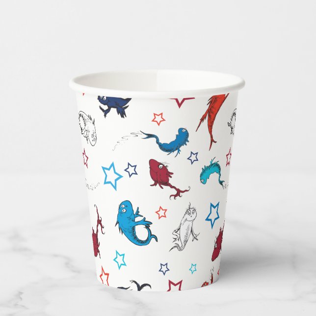 Gobelets En Papier Dr Seuss | Un poisson deux étoiles de poisson Moti (Gauche)