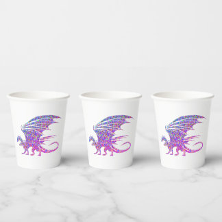 Gobelets En Papier Dragon de mosaïque Extraordinaire
