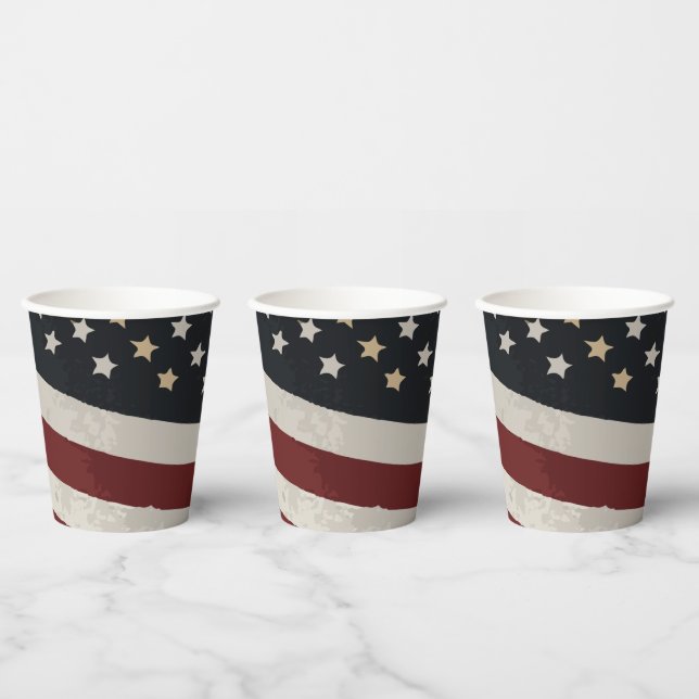Gobelets En Papier Drapeau américain 4 juillet (Multi)