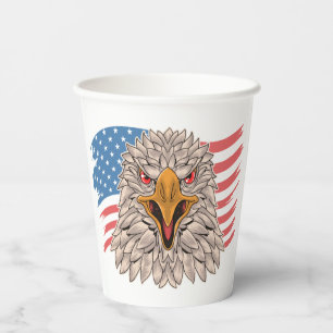 Gobelets En Papier Drapeau américain avec un aigle