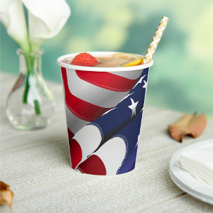 Gobelets En Papier Drapeau américain patriotique Design étoiles et ra