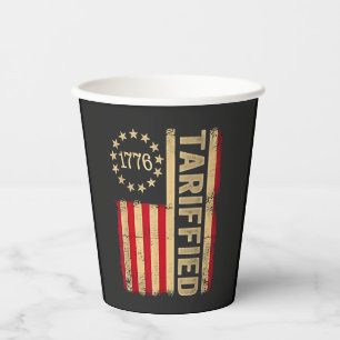 Gobelets En Papier Drapeau américain USA 1776 Tarrifs américains