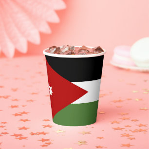 Gobelets En Papier Drapeau de Jordanie