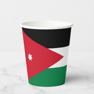 Gobelets En Papier Drapeau de la Jordanie