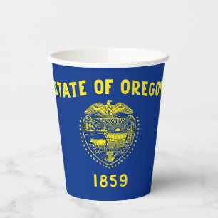Gobelets En Papier Drapeau de l'État de l'Oregon