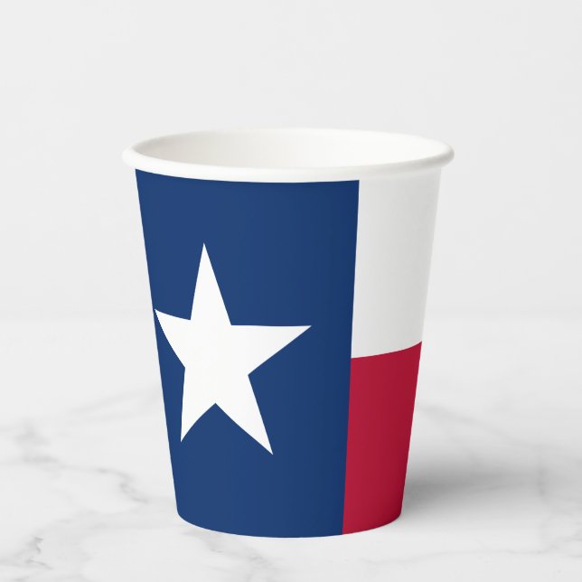Gobelets En Papier Drapeau de l'État du Texas (Recto)