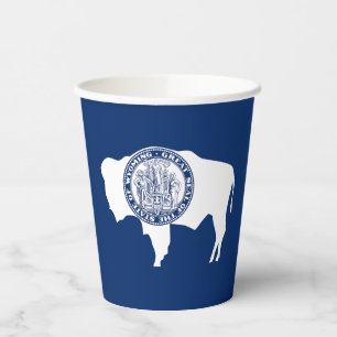 Gobelets En Papier Drapeau de l'État du Wyoming