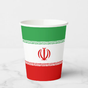 Gobelets En Papier Drapeau de l'Iran