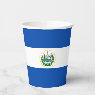 Gobelets En Papier Drapeau d'El Salvador