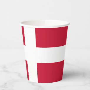 Gobelets En Papier Drapeau du Danemark