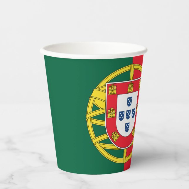 Gobelets En Papier Drapeau du Portugal (Recto)