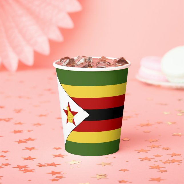 Gobelets En Papier drapeau du Zimbabwe (Insitu)