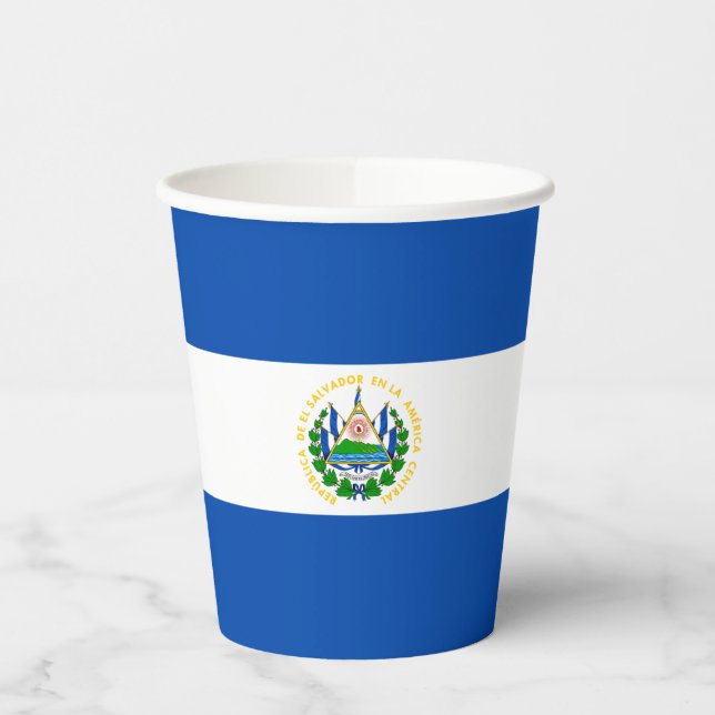 Gobelets En Papier Drapeau El Salvador (Gauche)