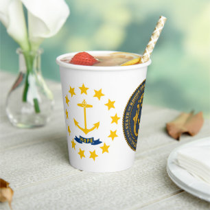 Gobelets En Papier Drapeau et sceau de Rhode Islander, drapeau de Rho