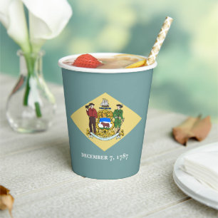 Gobelets En Papier Drapeau et sceau du Delaware, Delaware