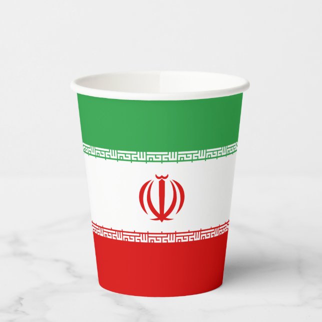 Gobelets En Papier Drapeau Iran (Gauche)