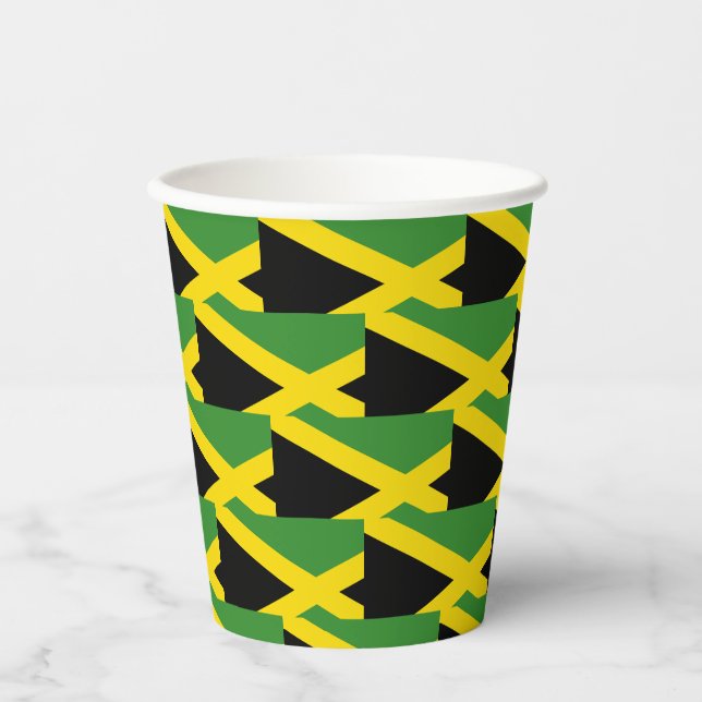 Gobelets En Papier Drapeau jamaïcain élégant (Recto)