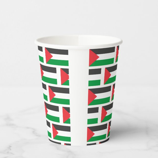 Gobelets En Papier Drapeau palestinien Libérez la Palestine customisé (Gauche)