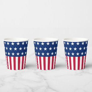 Gobelets En Papier Drapeau patriotique américain étoiles et bandes Ro